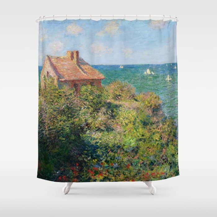 Fisherman'S Cottage On The Cliffs At Varengeville Claude Monet Shower Curtain