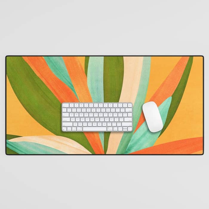 Summer Cactus Botanical Painting Desk Mat