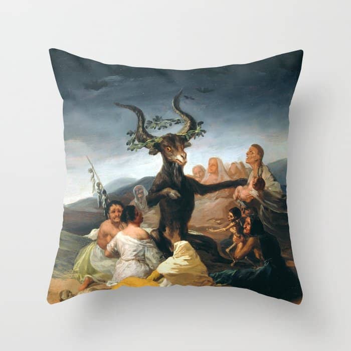 The Sabbath Of Witches Goya Painting Throw Pillow