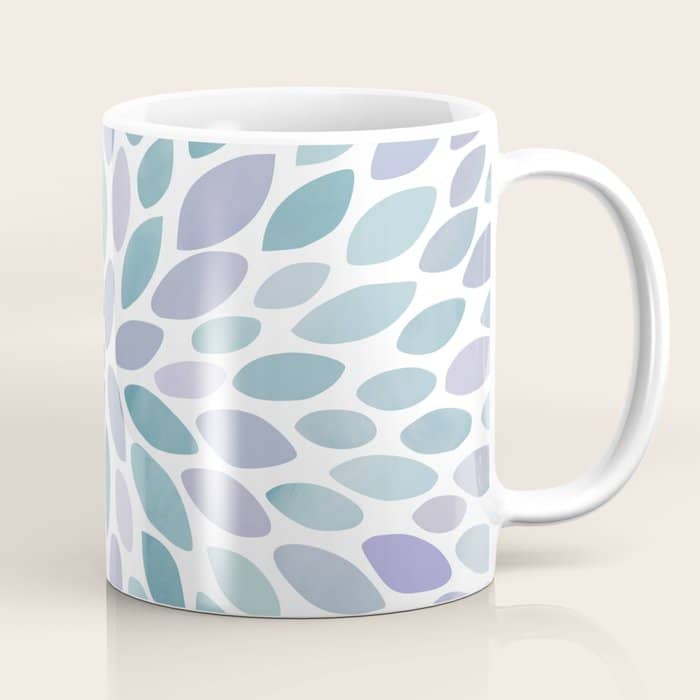Festive, Flower Bloom, Purple And Teal, Floral Prints Coffee Mug