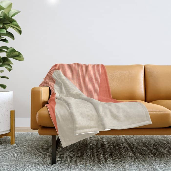 Cecilia Shapes Iii - Bright Red Throw Blanket