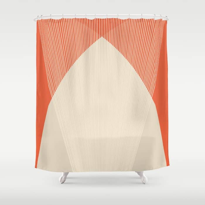Cecilia Shapes Iii - Bright Red Shower Curtain