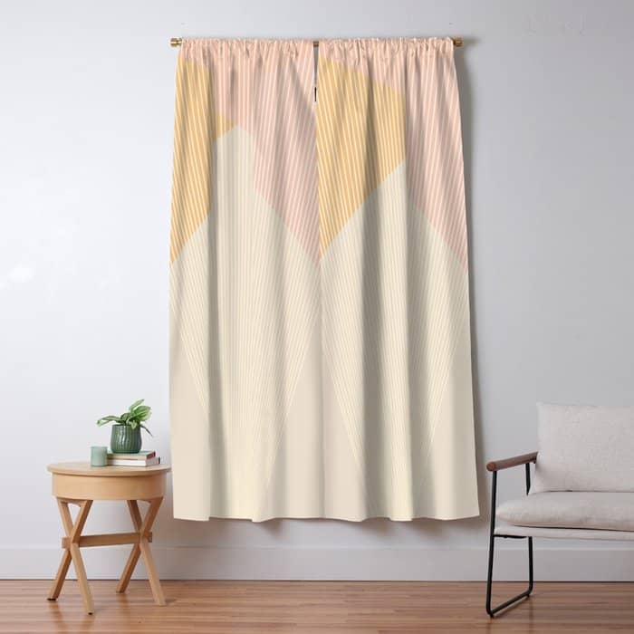 Cecilia Shapes Ii - Neutral Orange And Pink Window Curtain