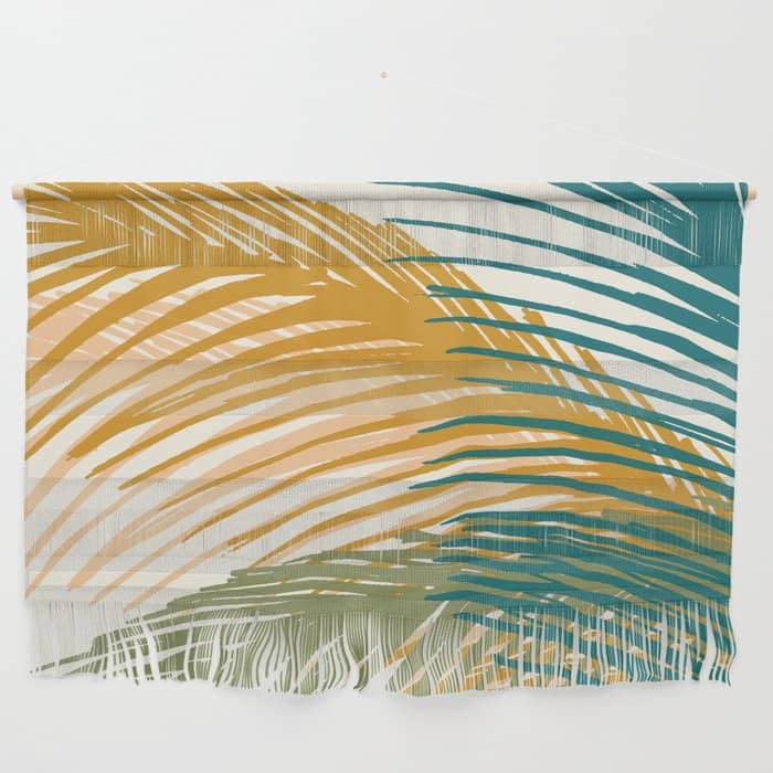 Golden Hour Palms Modern Botanical Wall Hanging
