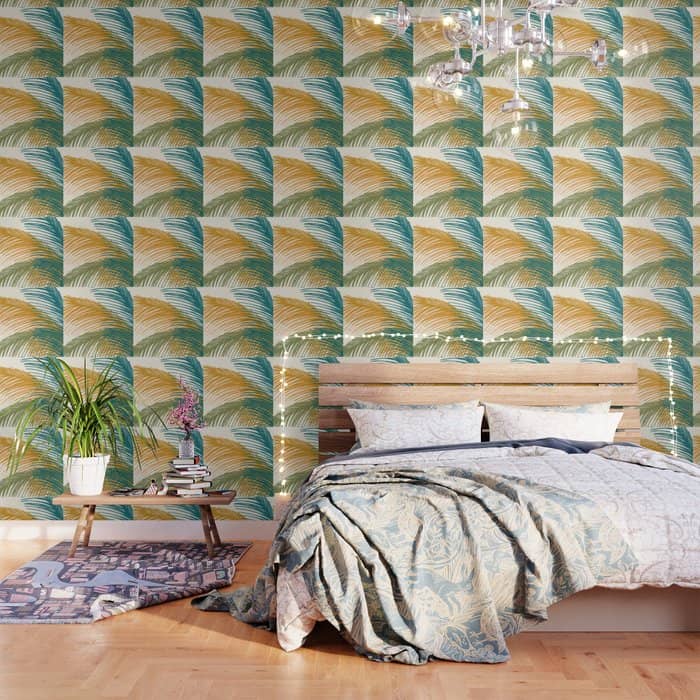 Golden Hour Palms Modern Botanical Wallpaper
