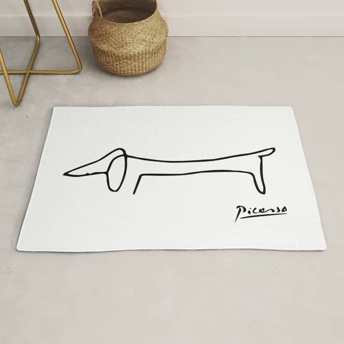 Pablo Picasso Dog (Lump) Artwork Shirt, Sketch Reproduction Rug