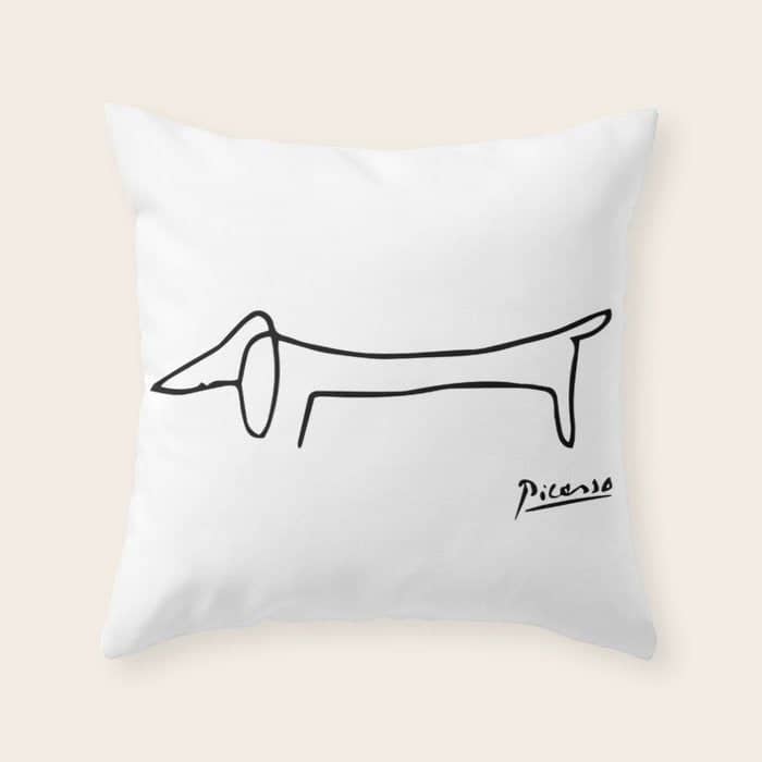 Pablo Picasso Dog (Lump) Artwork Shirt, Sketch Reproduction Throw Pillow