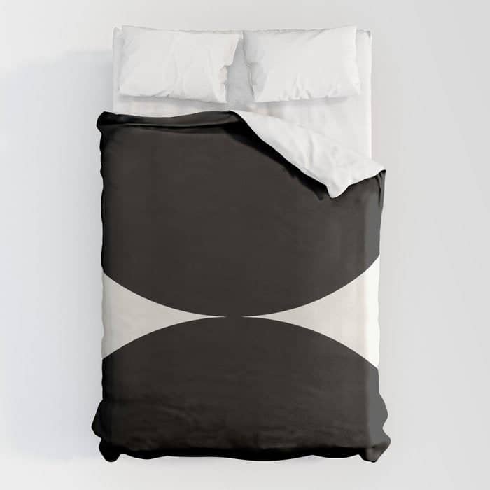 Bold Geometric Shapes Maximalism X Black And White Duvet Cover
