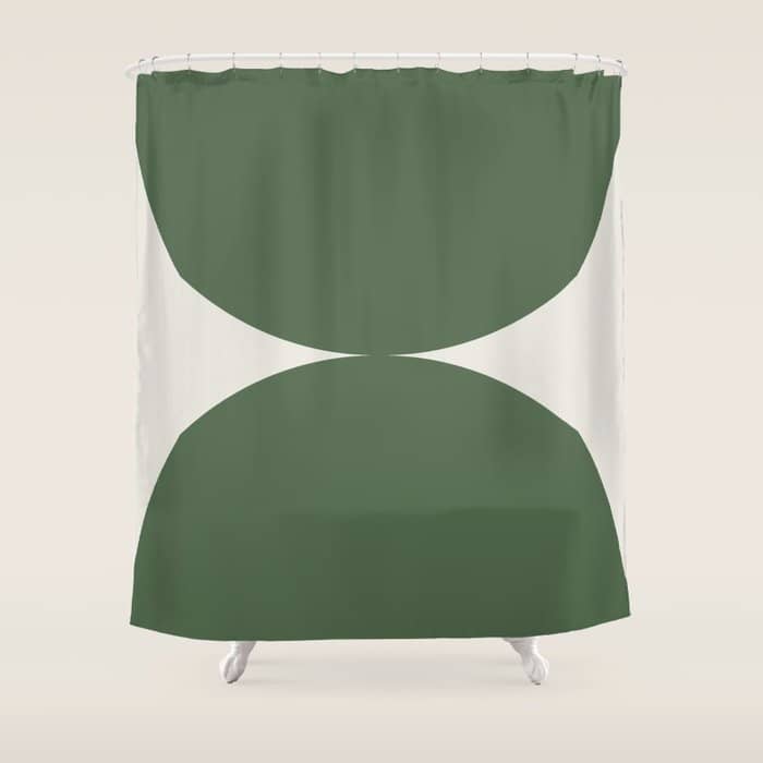 Bold Geometric Shapes Maximalism Xiii Green Shower Curtain