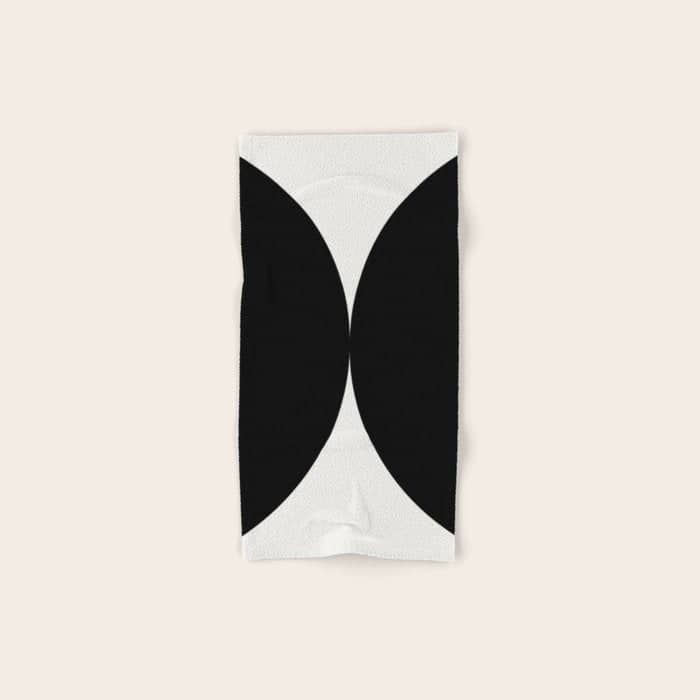 Bold Geometric Shapes Maximalism X Black And White Bath Towel