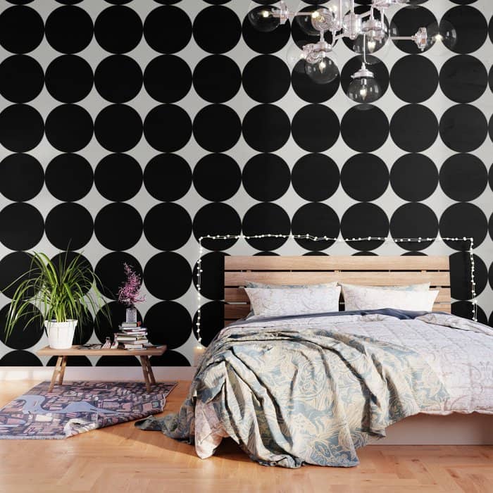 Bold Geometric Shapes Maximalism X Black And White Wallpaper