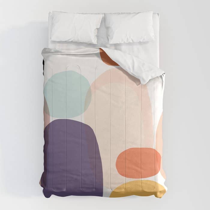 Family Portrait Contemporary Abstract Shapes Comforter