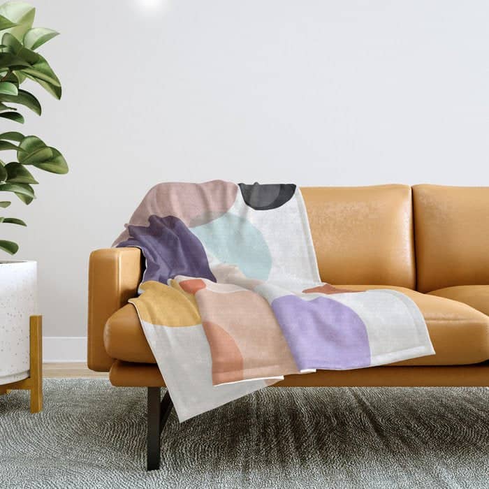Family Portrait Contemporary Abstract Shapes Throw Blanket