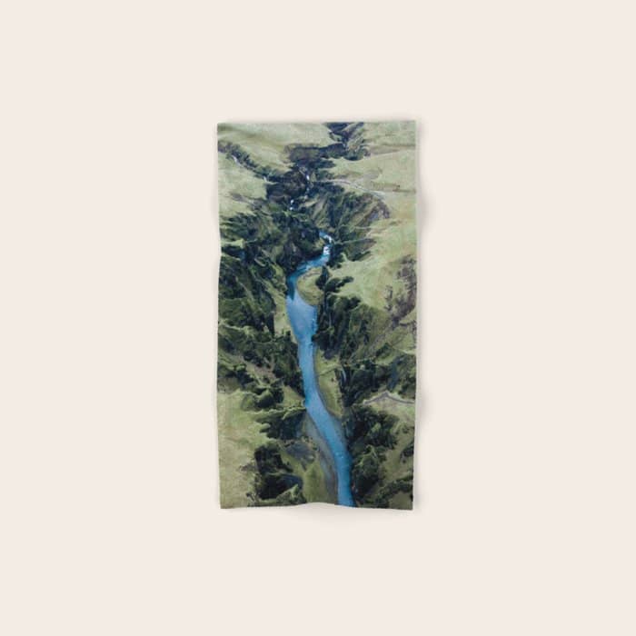 Aerial View Of Fja_rRgljFur Canyon In Iceland Bath Towel