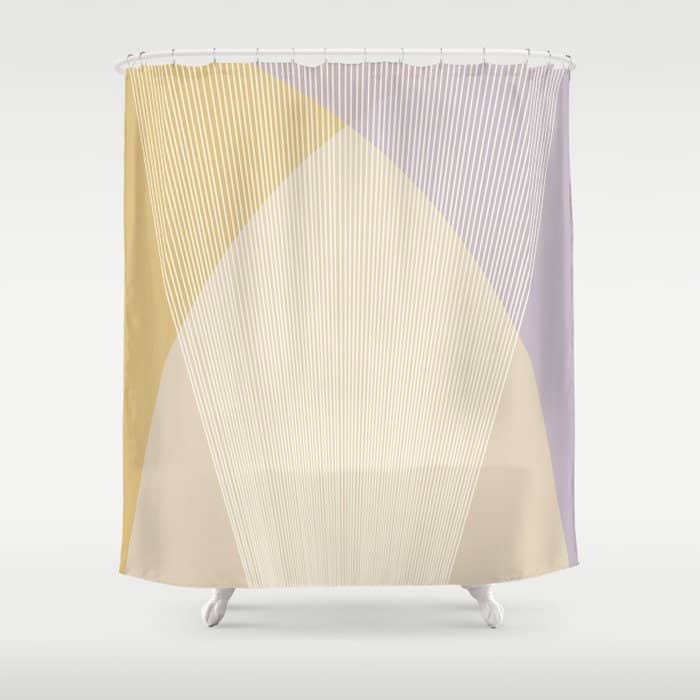 Cecilia Shapes I - Neutral Yellow And Purple Shower Curtain