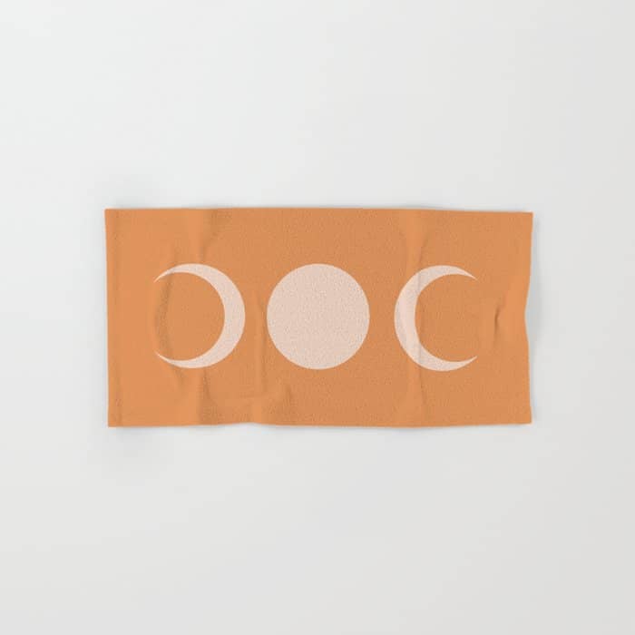 Moon Shapes Minimalism - Desert Sand Bath Towel