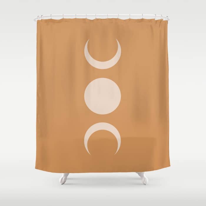 Moon Shapes Minimalism - Desert Sand Shower Curtain