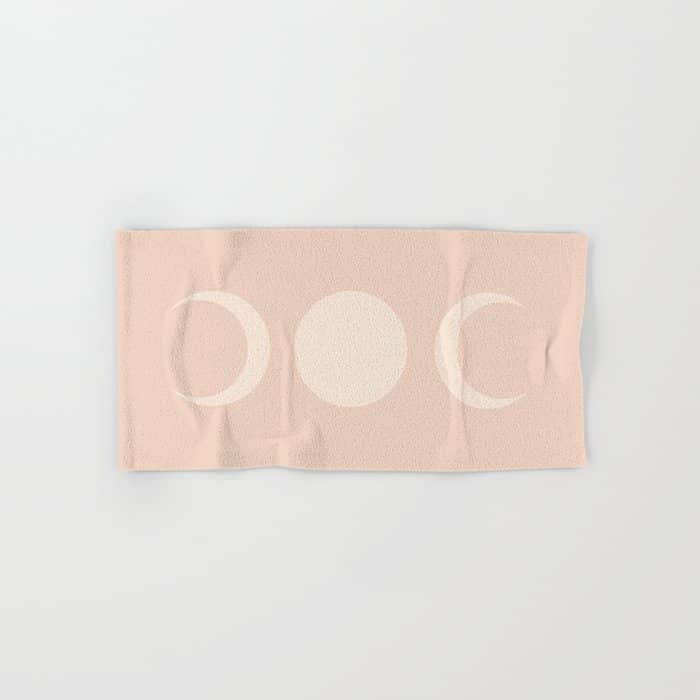 Moon Shapes Minimalism - Ethereal Light Bath Towel