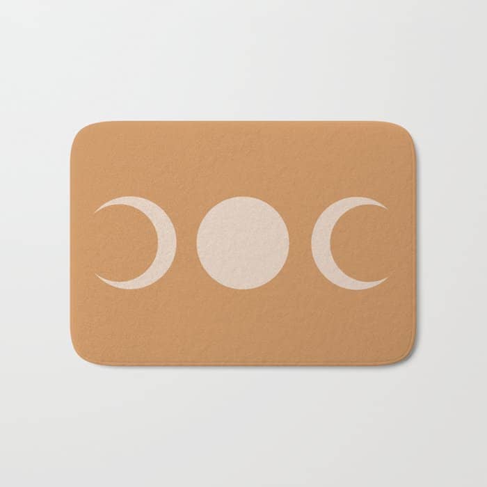 Moon Shapes Minimalism - Desert Sand Bath Mat