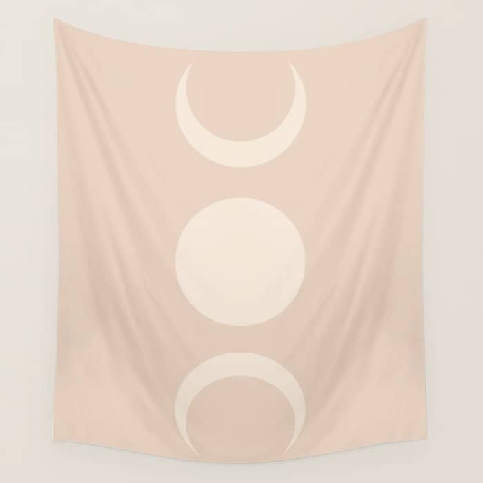 Moon Shapes Minimalism - Ethereal Light Wall Tapestry