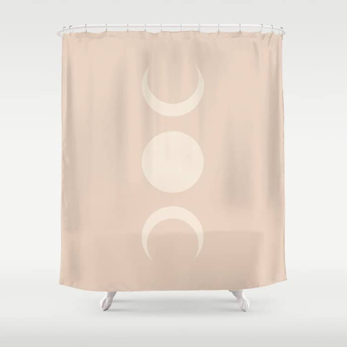 Moon Shapes Minimalism - Ethereal Light Shower Curtain