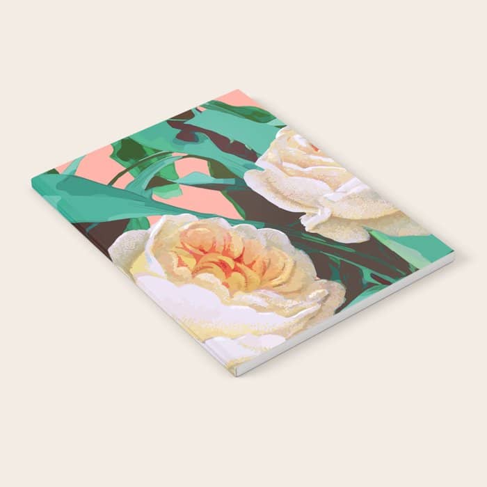 Tropical & White Blossom #Painting #Tropical #Botanical Notebook