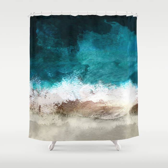 Watercolour Summer Beach V Shower Curtain