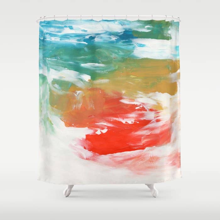 Ejaaz Haniff Colorful Abstract Acrylic Painting 'Storm In Paradise' Shower Curtain