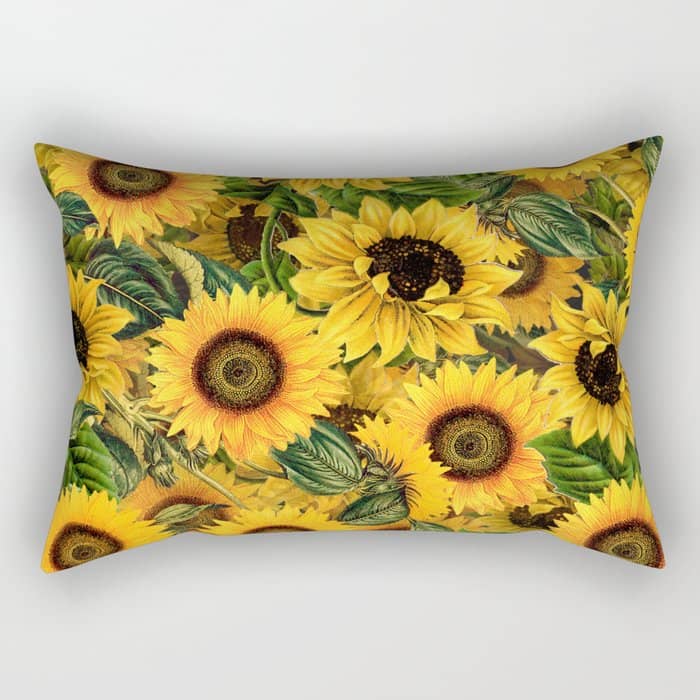 Vintage & Shabby Chic - Noon Sunflowers Garden Rectangular Pillow