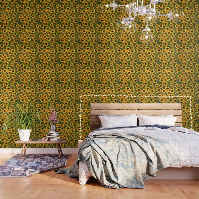 Vintage & Shabby Chic - Noon Sunflowers Garden Wallpaper