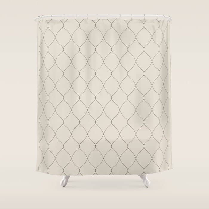 Alva Line Pattern - Smoke Shower Curtain