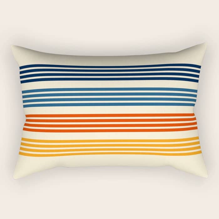 Kenshin - Classic Old School Retro Stripes Rectangular Pillow