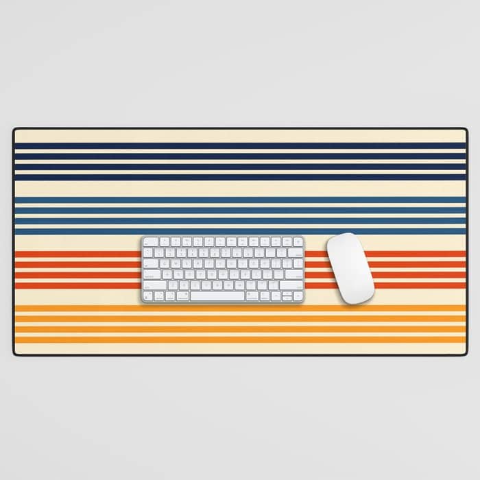 Kenshin - Classic Old School Retro Stripes Desk Mat