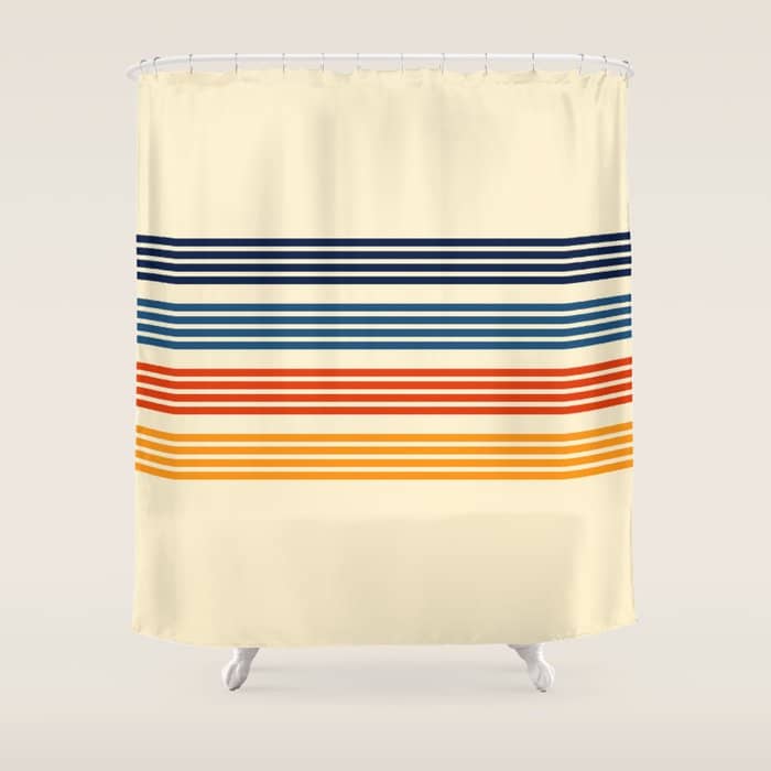 Kenshin - Classic Old School Retro Stripes Shower Curtain