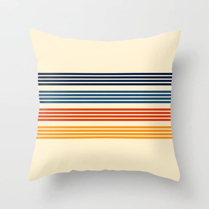 Kenshin - Classic Old School Retro Stripes Throw Pillow
