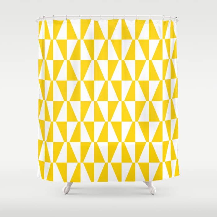 Mid Century Modern Geometric 312 Yellow Shower Curtain