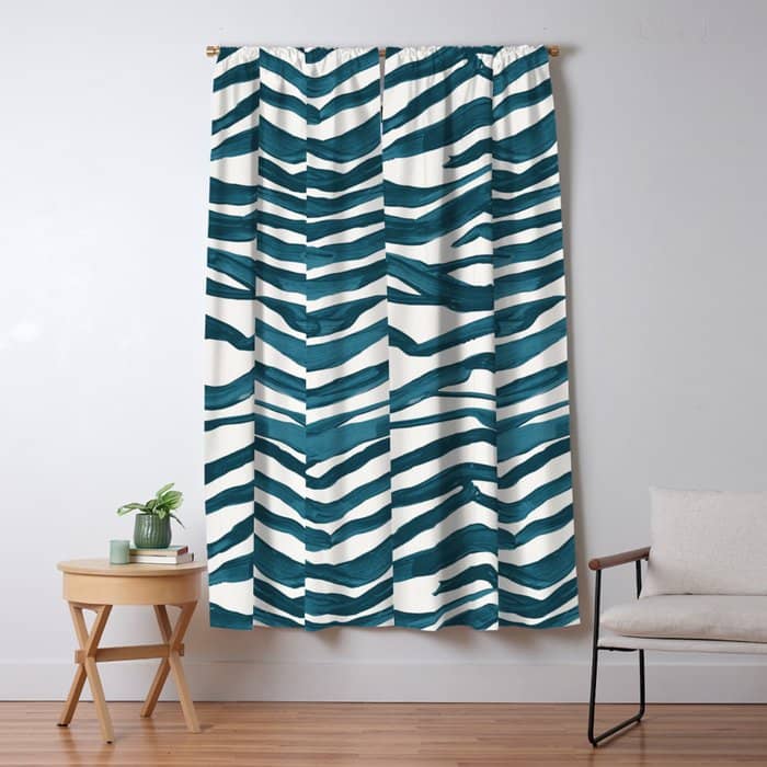 Zebra Print - Teal Palette Window Curtain