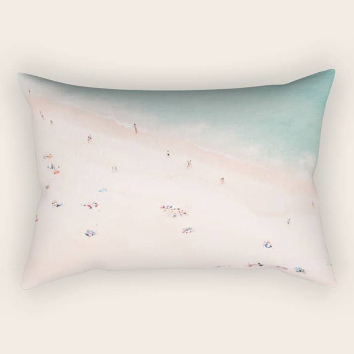 Aerial Beach Summer Bliss - Elegant Minimal Beach People - Ocean - Sea Photography By Ingrid Beddoes Rectangular Pillow