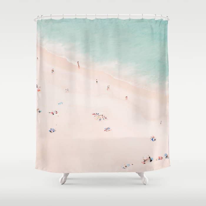 Aerial Beach Summer Bliss - Elegant Minimal Beach People - Ocean - Sea Photography By Ingrid Beddoes Shower Curtain