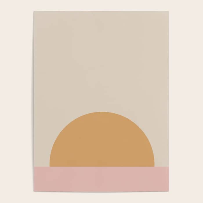 Minimal Sunrise Sunset - Earthy Neutral Poster