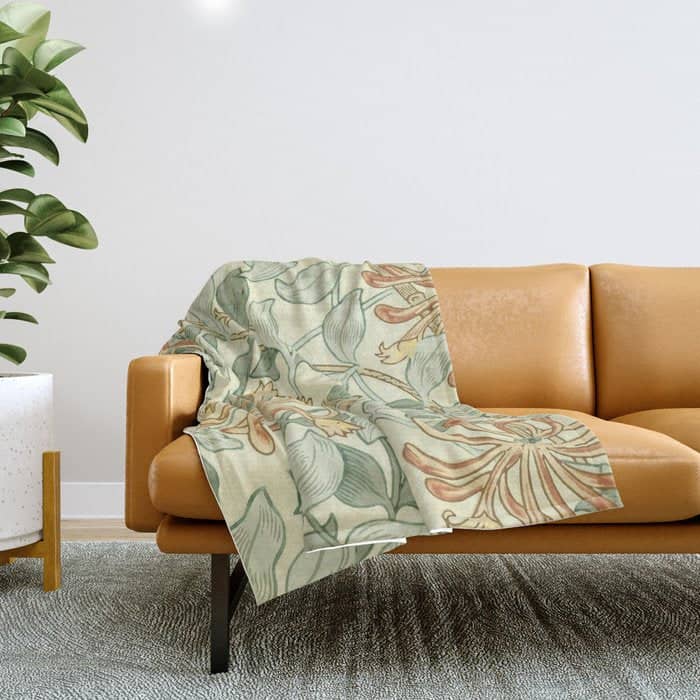 William Morris "Honeysuckle" 3. Throw Blanket