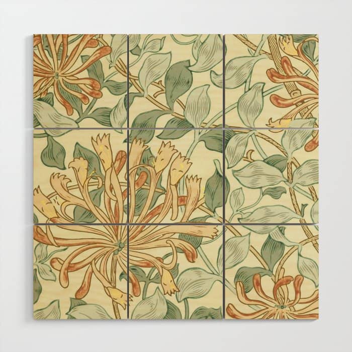 William Morris "Honeysuckle" 3. Wood Wall Art