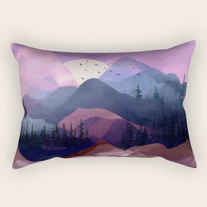 Misty Mountain Morning Rectangular Pillow