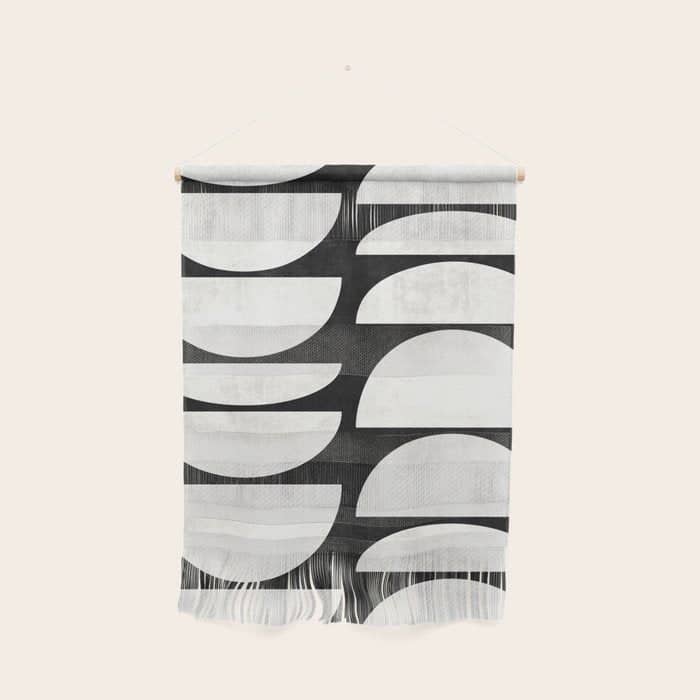 Mid-Century Modern Pattern No.8 - Black And White Wall Hanging