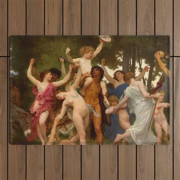 William-Adolphe Bouguereau "The Youth Of Bacchus" Outdoor Rug
