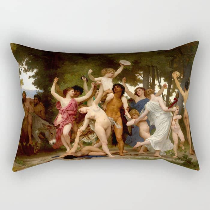 William-Adolphe Bouguereau "The Youth Of Bacchus" Rectangular Pillow