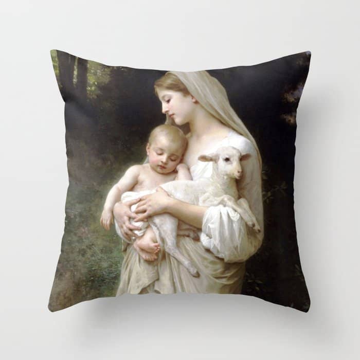 William-Adolphe Bouguereau "L'Innocence (Innocence)"(1893) Throw Pillow