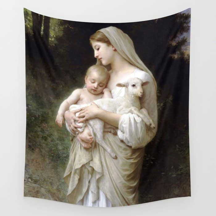 William-Adolphe Bouguereau "L'Innocence (Innocence)"(1893) Wall Tapestry