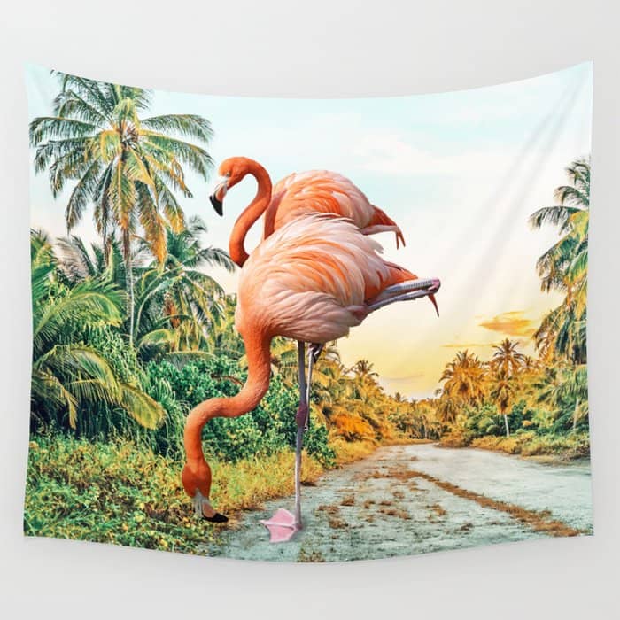 Flamingo Vacay #Photography #Surrealism Wall Tapestry