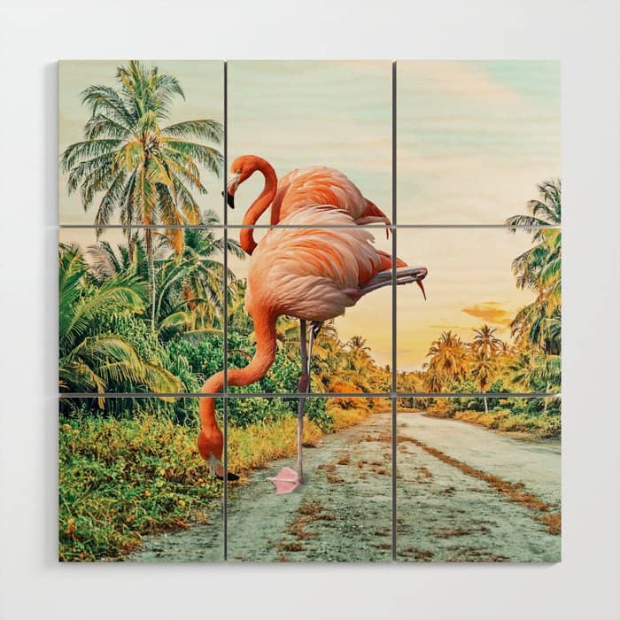 Flamingo Vacay #Photography #Surrealism Wood Wall Art